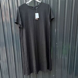 J. Jill Wherever Collection Casual Midi Black Loose Women's Fall Dress MT Tall